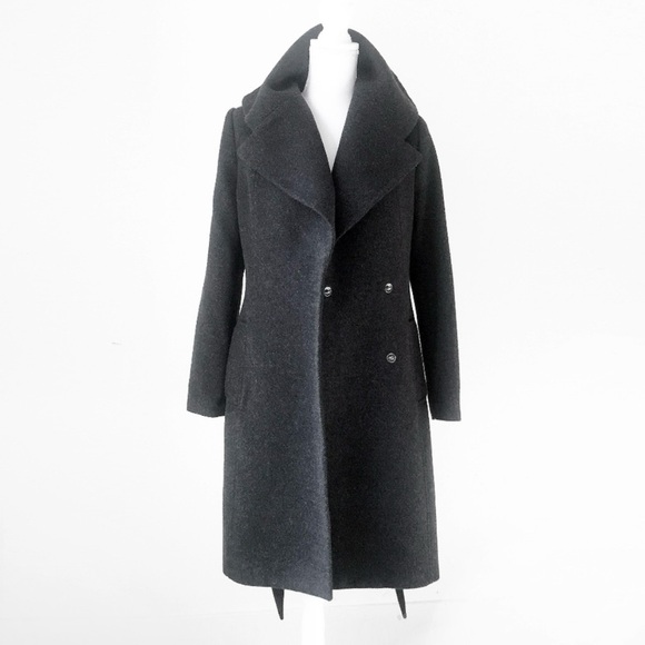 MANGO MNG SUIT wool belted tailored long coat xs - Picture 2 of 6